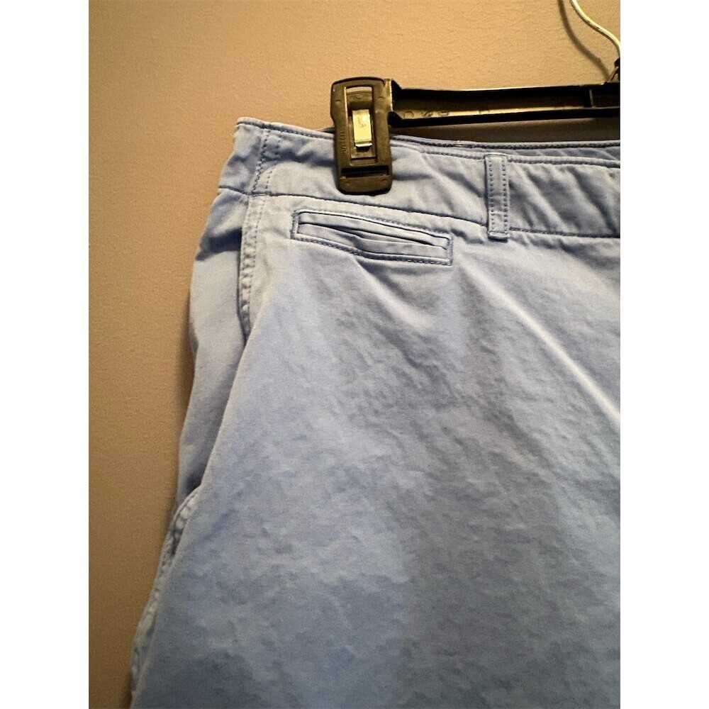 Cremieux Men's Chino Shorts Size 34 Light Blue Flat Front Button Fly - Picture 2 of 11